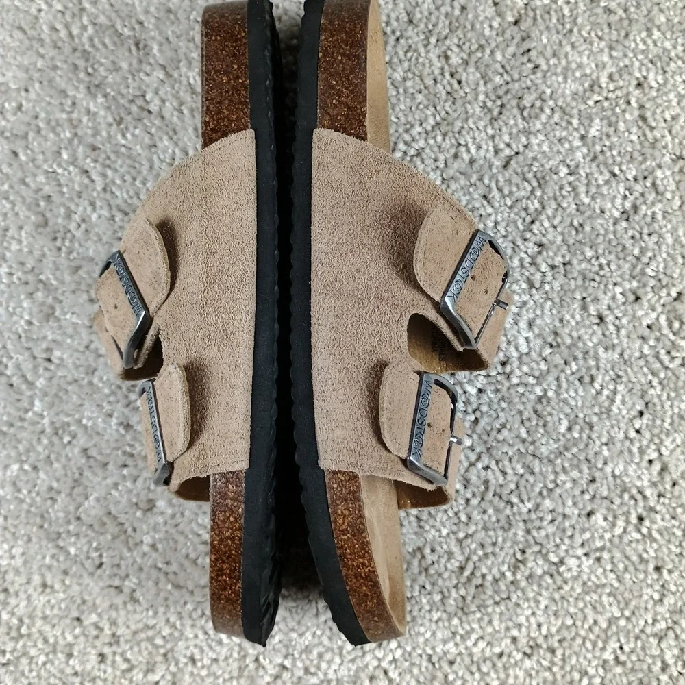 Woodstock Vintage Brand Bert Men's Sandals Size 7 Brown Leather Suede Slide Cork
